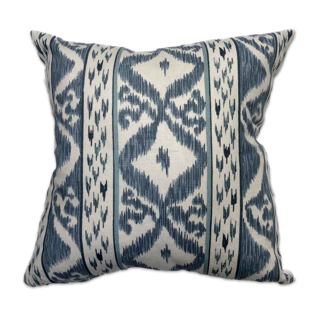 Rapallo Ikat Pillow Blue - The Kellogg Collection