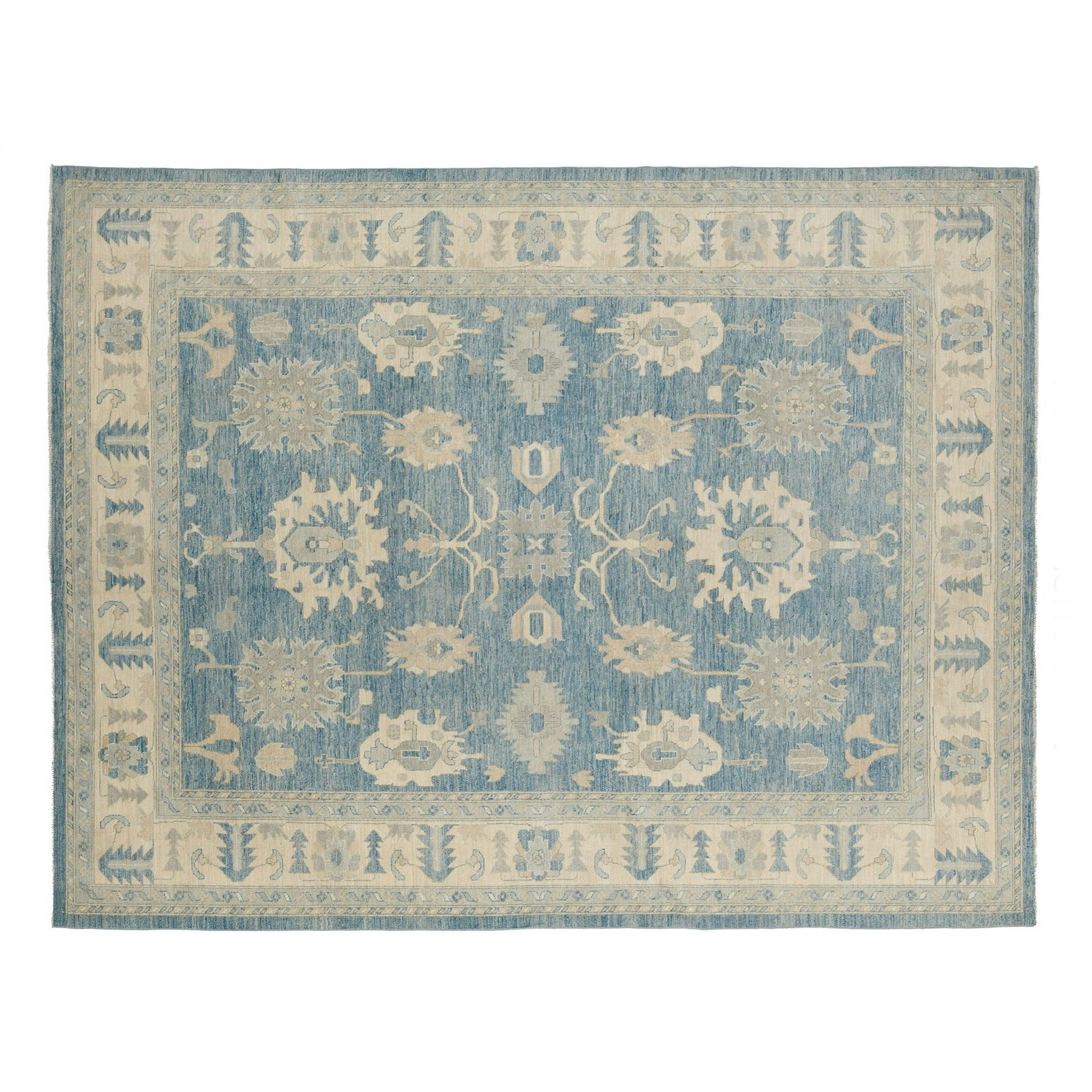 Warm coral-terracotta 9x12 Serapi area rug with cream floral motifs and a deep espresso brown border.
