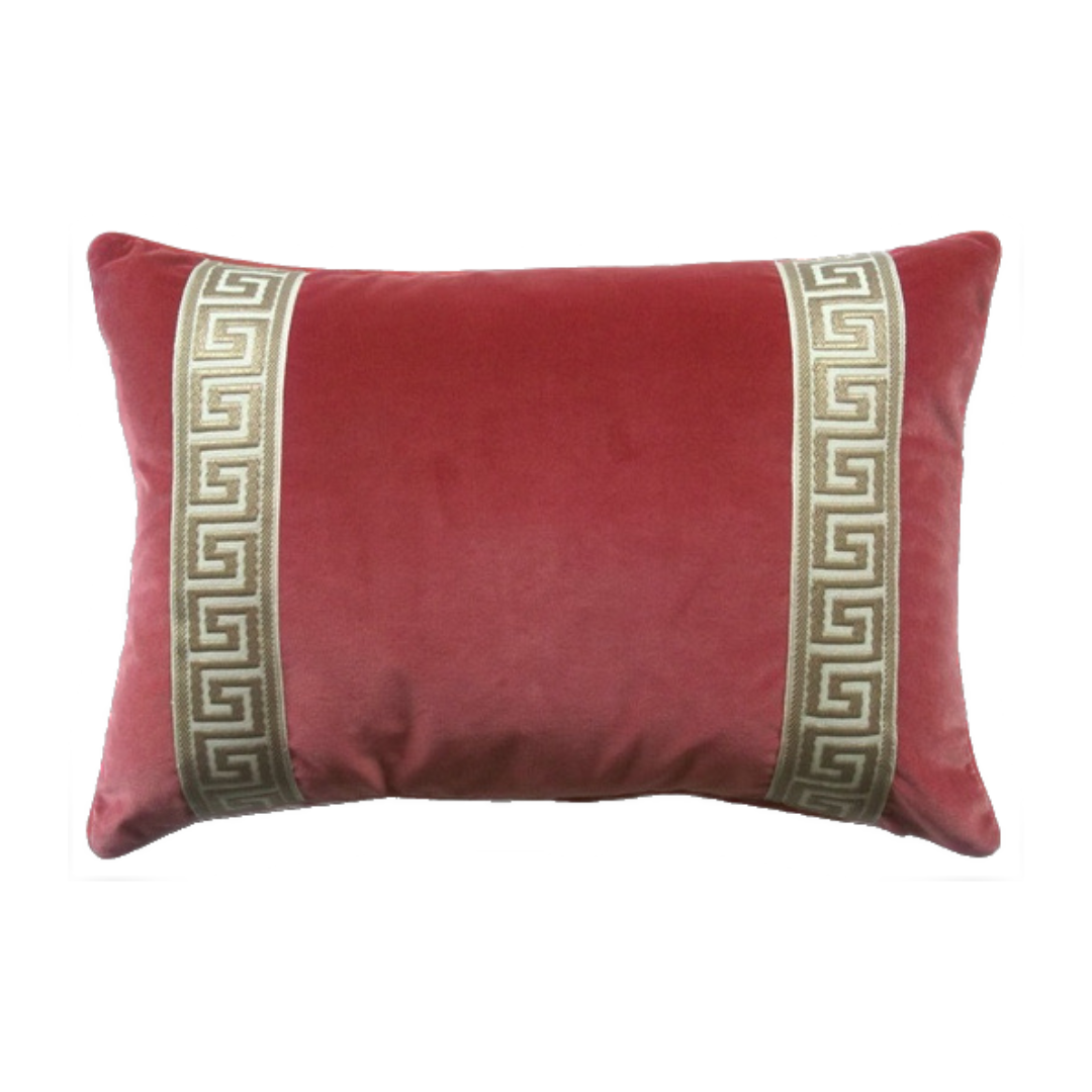 Greek Key Velvet Pillow
