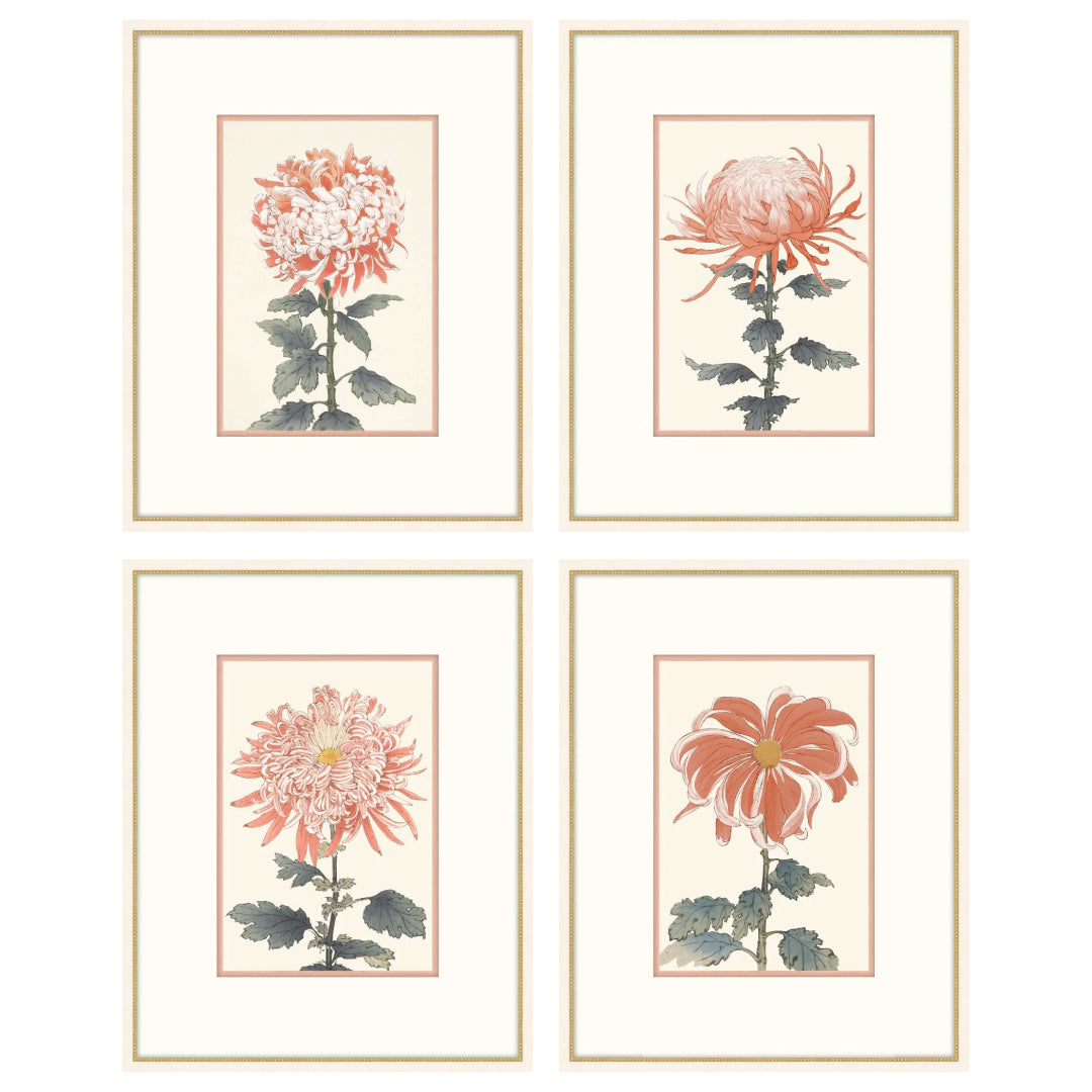 ★asian interior★ ★Glass＆Flower・set Asian Flower - Series of 4 | Art & Mirrors | Kellogg Collection
