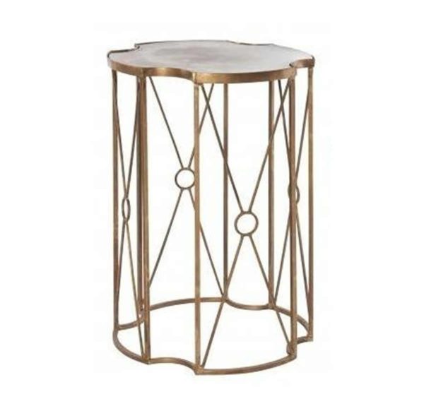 Aged gold metal occasional table from the Kellogg Collection | @kelloggfurn