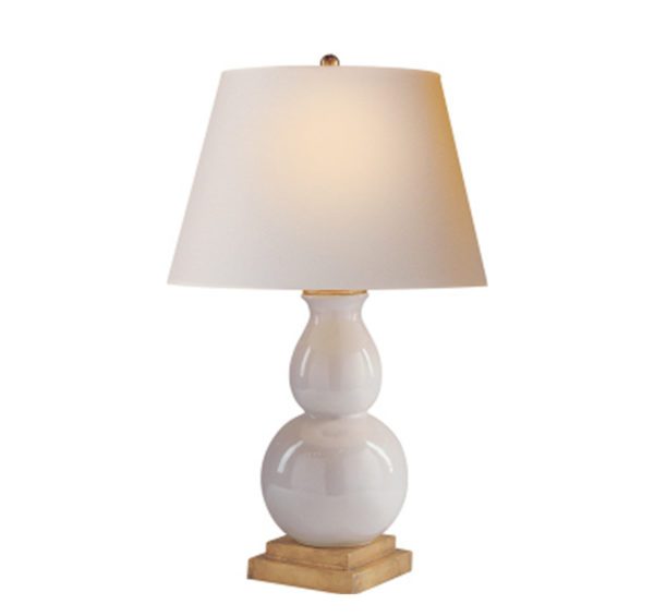 Small ivory double guord table lamp by the Kellogg Collection | @kelloggfurn