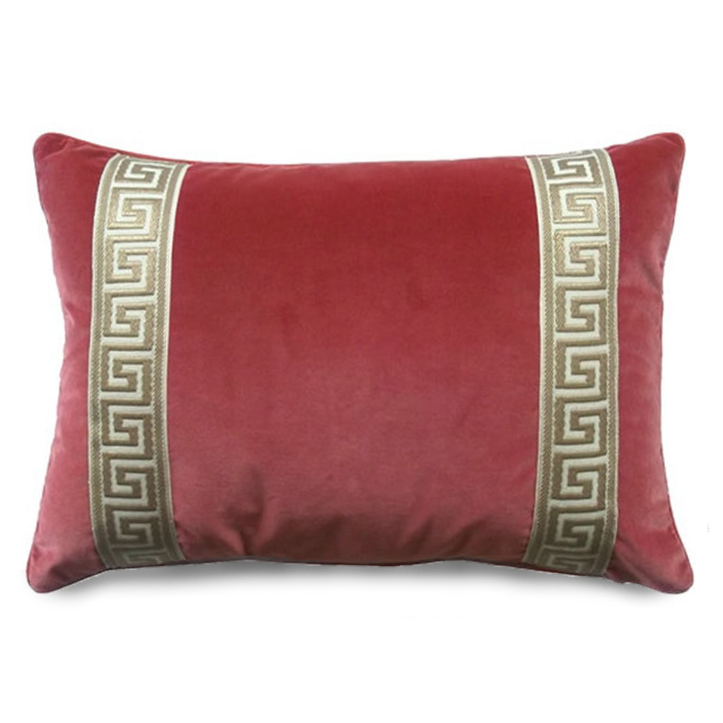 coral velvet pillow